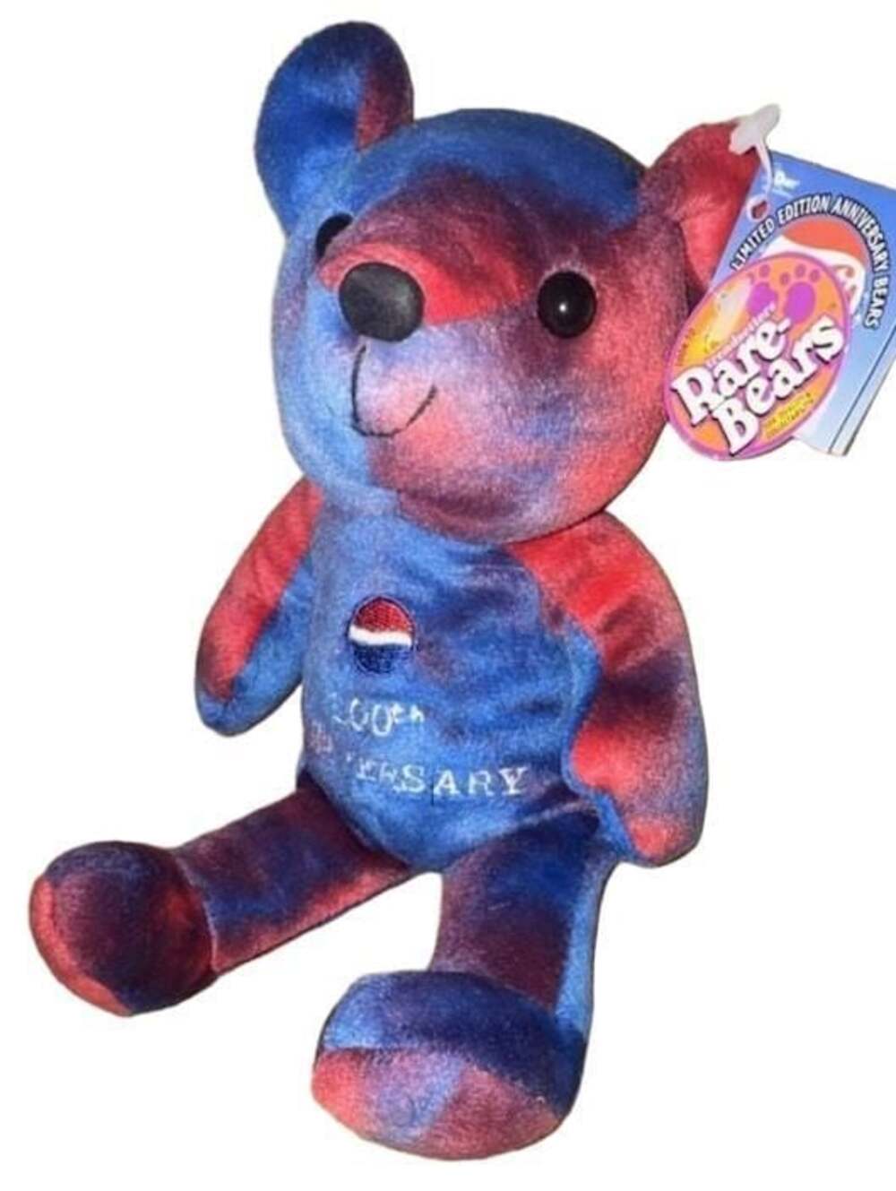 1999 Limited Edition Pepsi-Cola Blue and Red #4 Bean Bear 100th Anniversary Rare